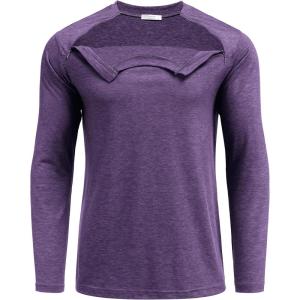 Deyeek Unisex Chemo Shirts for Port Access Chemotherapy Must Haves Long Sleeve Cancer Care Package for Men(Dark Purple)