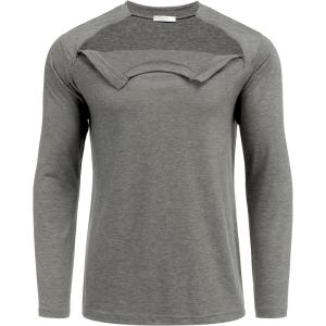 Deyeek Unisex Chemo Shirts for Port Access Chemotherapy Must Haves Long Sleeve Cancer Care Package for Men(Light Grey)