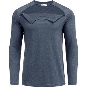 Deyeek Unisex Chemo Shirts for Port Access Chemotherapy Must Haves Long Sleeve Cancer Care Package for Men(Navy Blue)