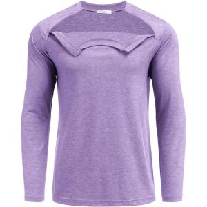 Deyeek Unisex Chemo Shirts for Port Access Chemotherapy Must Haves Long Sleeve Cancer Care Package for Men(Purple)