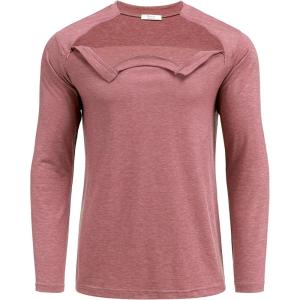Deyeek Unisex Chemo Shirts for Port Access Chemotherapy Must Haves Long Sleeve Cancer Care Package for Men(Red)