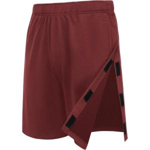Deyeek Unisex Tear Away Shorts 9″ Snap On Athletic Shorts Cotton Post Knee Hip Surgery Recovery Lounge Short with Pockets(Burgundy)