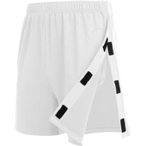 Deyeek Unisex Tear Away Shorts Snap On Athletic Cotton Shorts Post Knee Surgery Recovery Hip Replacement Pants with Pockets(White)