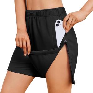 Deyeek Women Tear Away Shorts Adaptive Cotton Athletic Shorts Hip Replacement After Knee Surgery Recovery Pants with Pockets(Black)