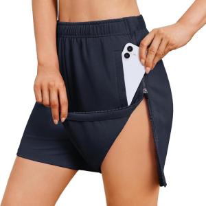 Deyeek Women Tear Away Shorts Adaptive Cotton Athletic Shorts Hip Replacement After Knee Surgery Recovery Pants with Pockets(Blue Purple)