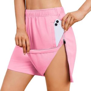 Deyeek Women Tear Away Shorts Adaptive Cotton Athletic Shorts Hip Replacement After Knee Surgery Recovery Pants with Pockets(Pink)