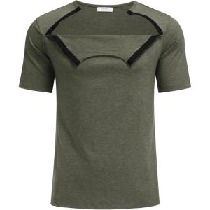Dyeek Chemo for Shirt Port Access Chemotherapy Must Haves Tear Away Side Snap Short Sleeve Post Shoulder Surgery Shirts(Dark Green)