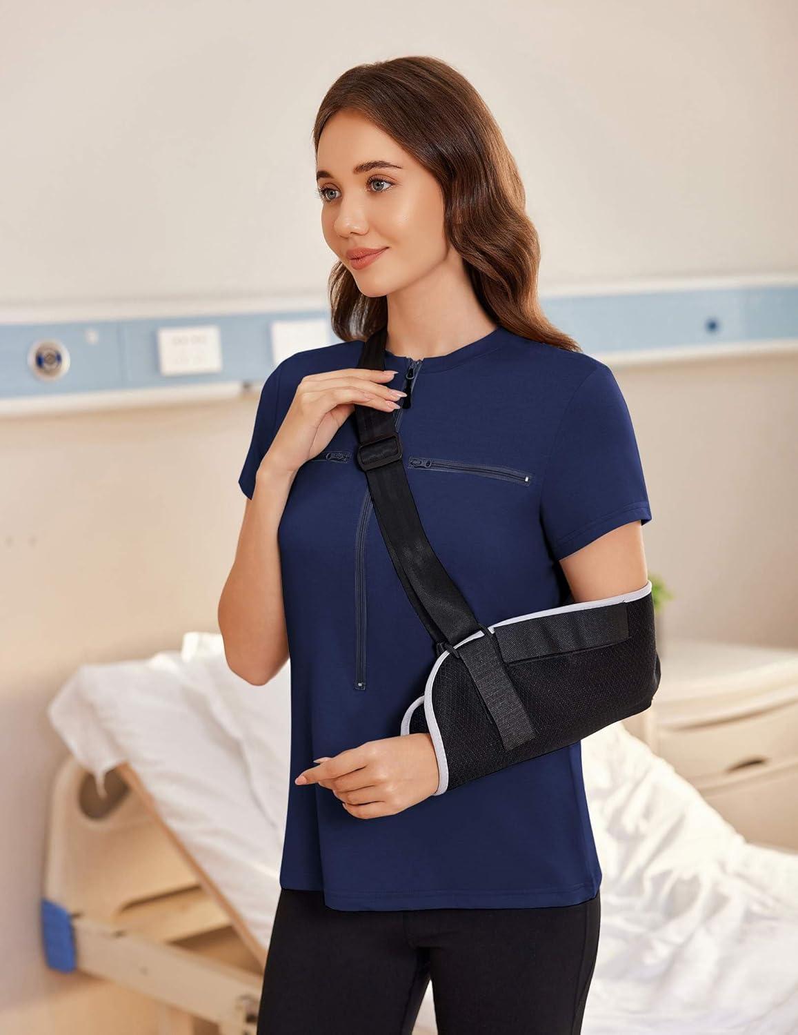 imageDeyeek Chemo Shirts for Port Access Women 2 Side Snap Short Sleeve Shoulder Surgery Rotator Cuff Dialysis Recovery ShirtsBlue