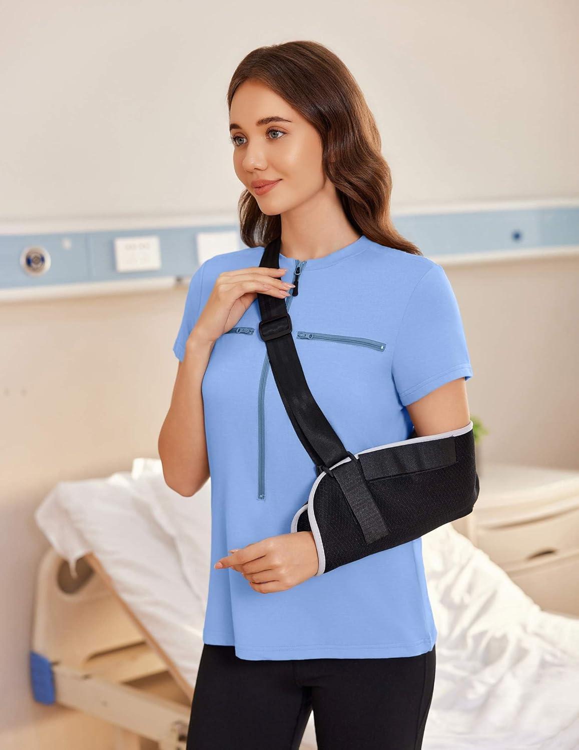 imageDeyeek Chemo Shirts for Port Access Women 2 Side Snap Short Sleeve Shoulder Surgery Rotator Cuff Dialysis Recovery ShirtsLight Blue
