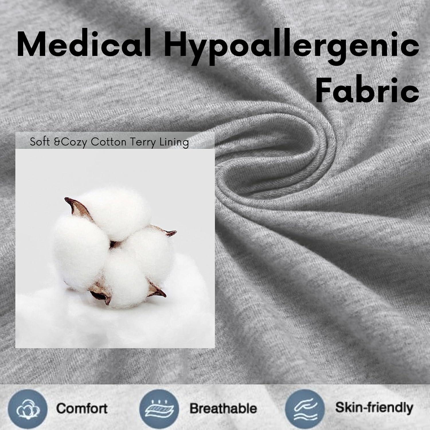 imageDeyeek Post Shoulder Surgery Shirts for Men Chemo Port Shirts Dialysis Patient Care Tear Away Cotton Pajamas SetLight Gray