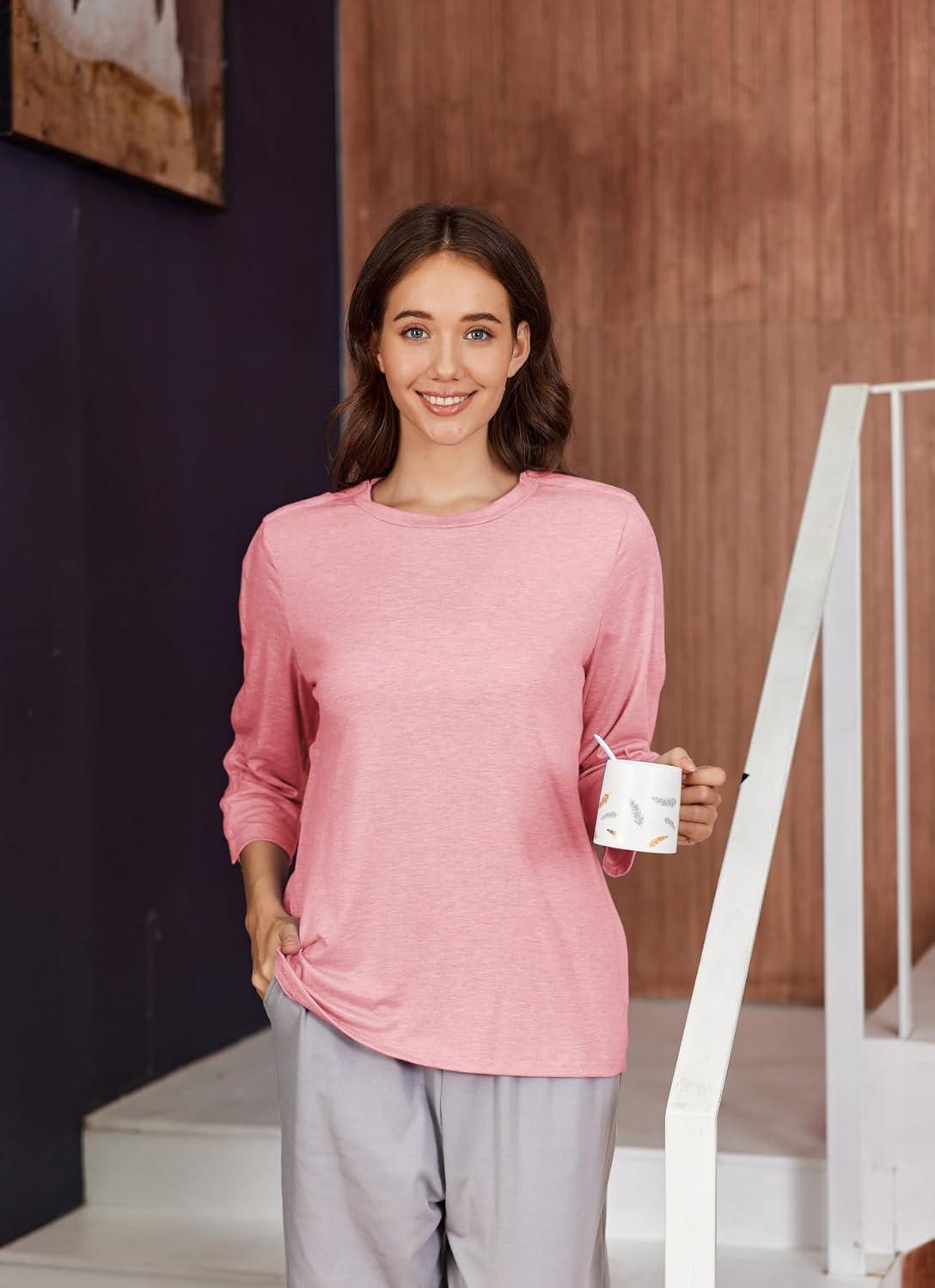 imageDeyeek Post Shoulder Surgery Shirts for Women Tear Away 34 Tops After Rotator Cuff Shirts Chemo Port Adaptive ClothingPink