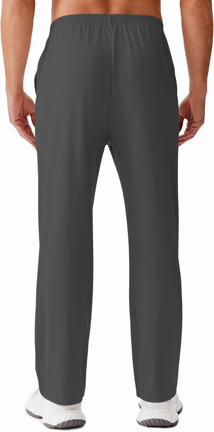 imageDeyeek Tear Away Pants for Men Open Bottom Side Snap On Sweatpants Baggy Post Knee Hip Leg Surgery Recovery Pant with PocketsDark Gray