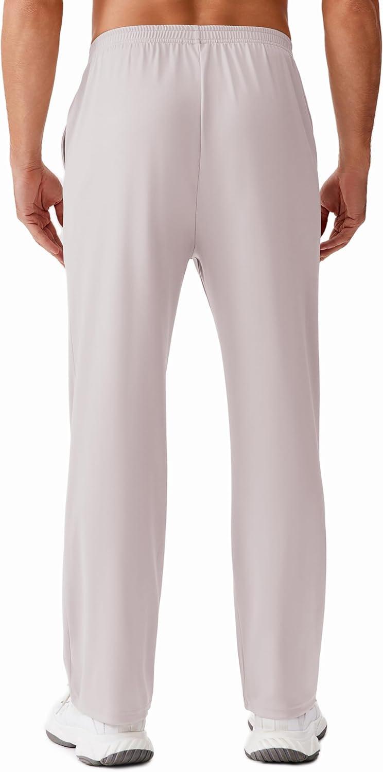 imageDeyeek Tear Away Pants for Men Open Bottom Side Snap On Sweatpants Baggy Post Knee Hip Leg Surgery Recovery Pant with PocketsLight Gray