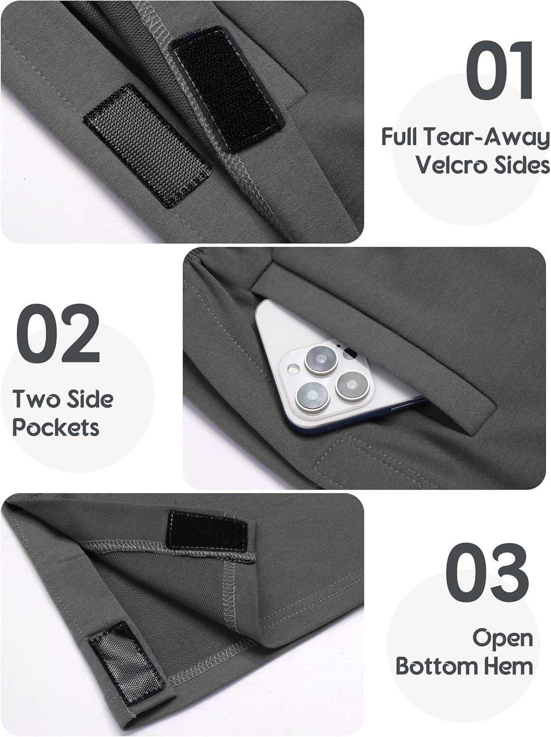 imageDeyeek Tear Away Pants for Women Side Full Open Sweatpants Loose Fit Casual Post Surgery Adaptive Clothing with PocketsDeep Grey