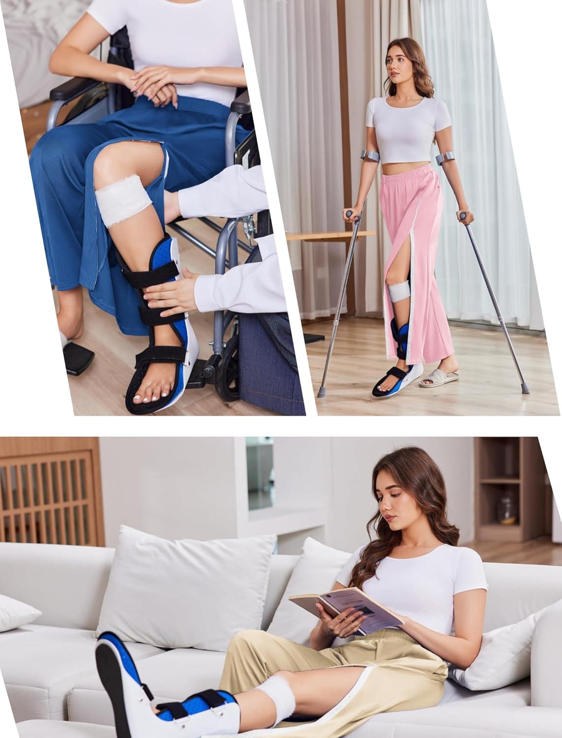 imageDeyeek Tear Away Pants for Women Side Slit Snap Sweatpants Loose Fit Post Surgery Casual Adaptive Clothing with PocketsLavender