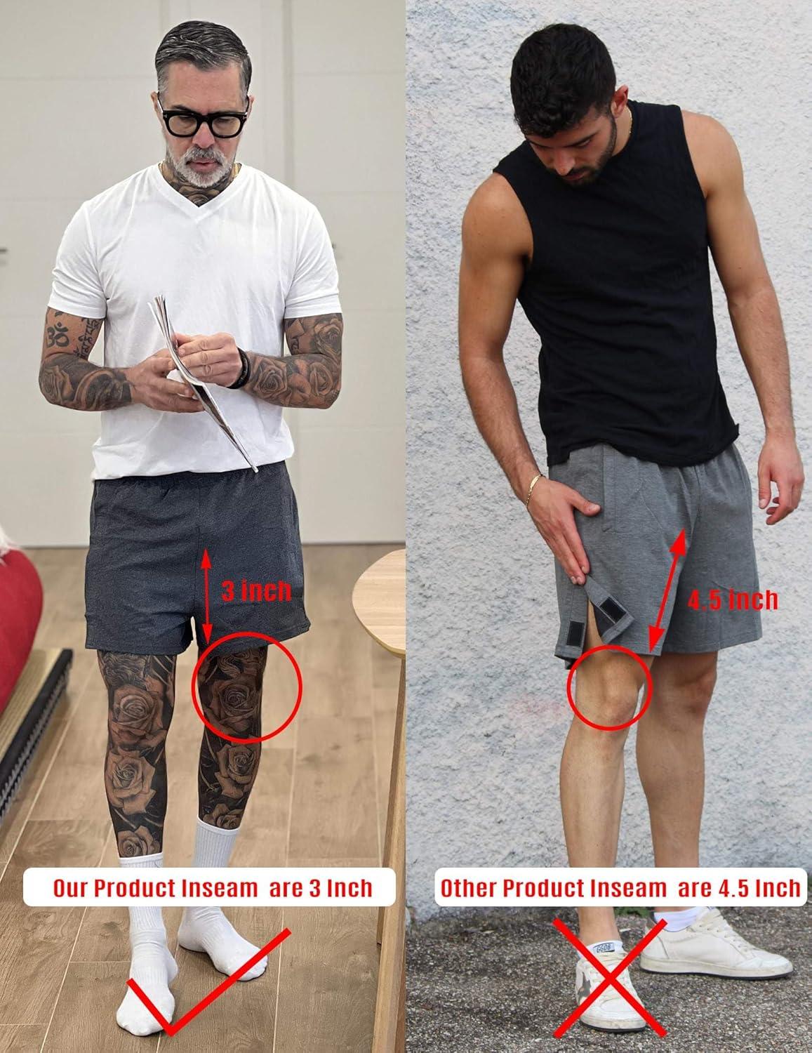 imageDeyeek Unisex Tear Away Shorts 3inch Knee Hip Replacement Kit After Surgery Post Surgery Cotton Shorts Without PocketGrey