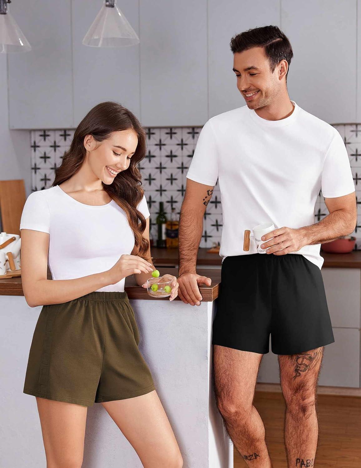 imageDeyeek Unisex Tear Away Shorts 3inch Knee Hip Replacement Kit After Surgery Post Surgery Cotton Shorts Without PocketKhaki