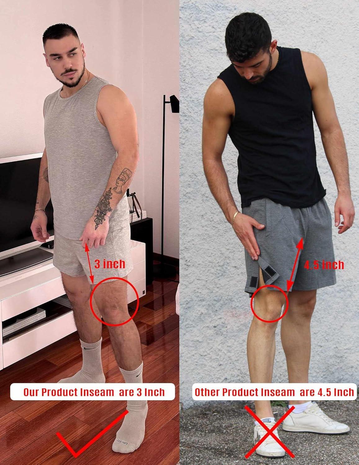 imageDeyeek Unisex Tear Away Shorts 3inch Knee Hip Replacement Kit After Surgery Post Surgery Cotton Shorts Without PocketLight Grey