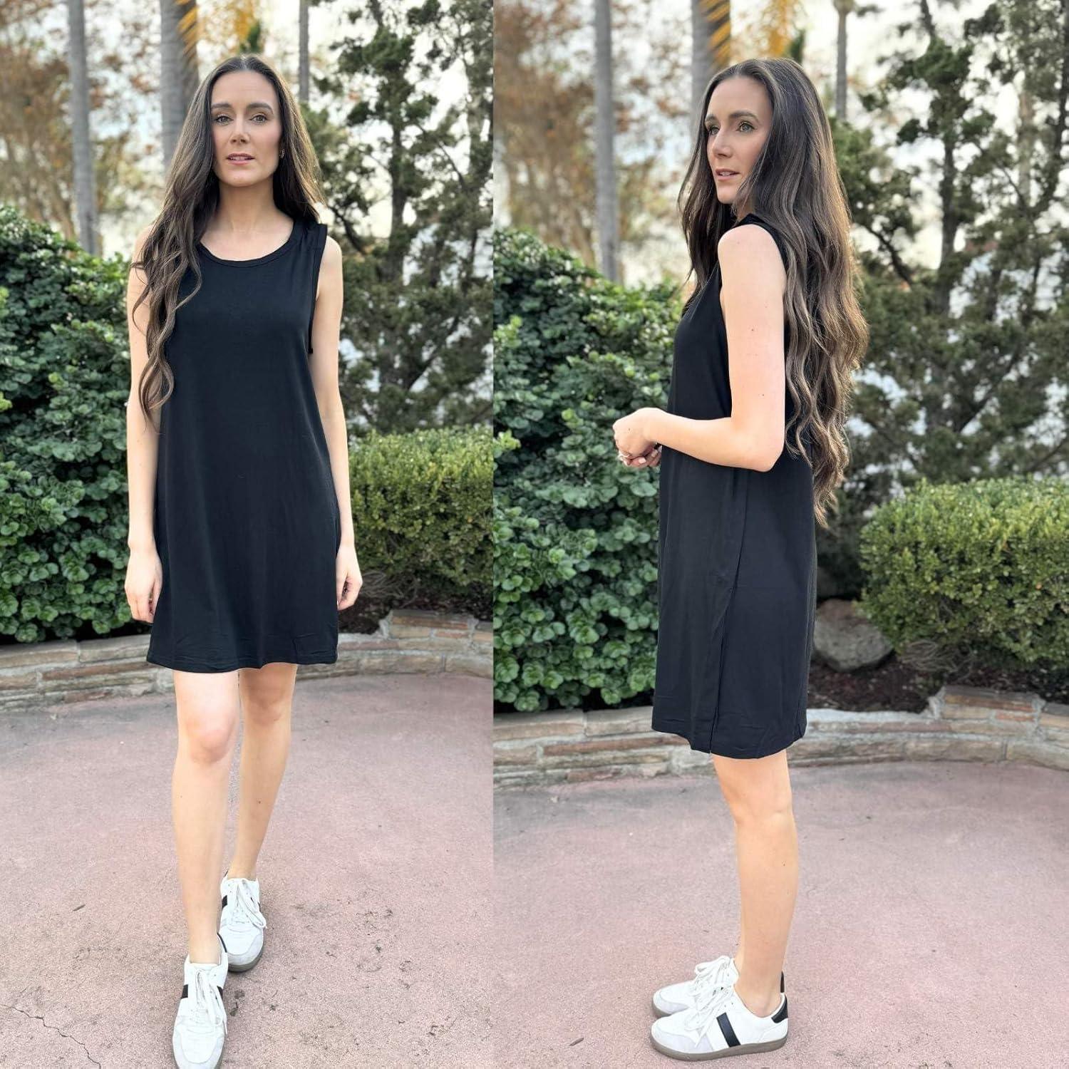imageDeyeek Womens Post Shoulder Surgery Dress Full Tear Away Sleeveless Tank Dress After Rotator Cuff Adaptive ClothingBlack