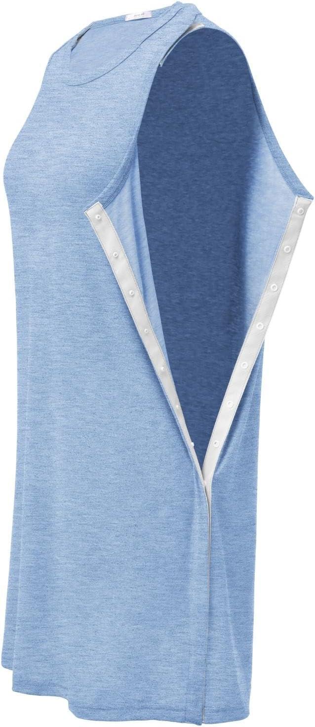 imageDeyeek Womens Post Shoulder Surgery Dress Full Tear Away Sleeveless Tank Dress After Rotator Cuff Adaptive ClothingLight Blue