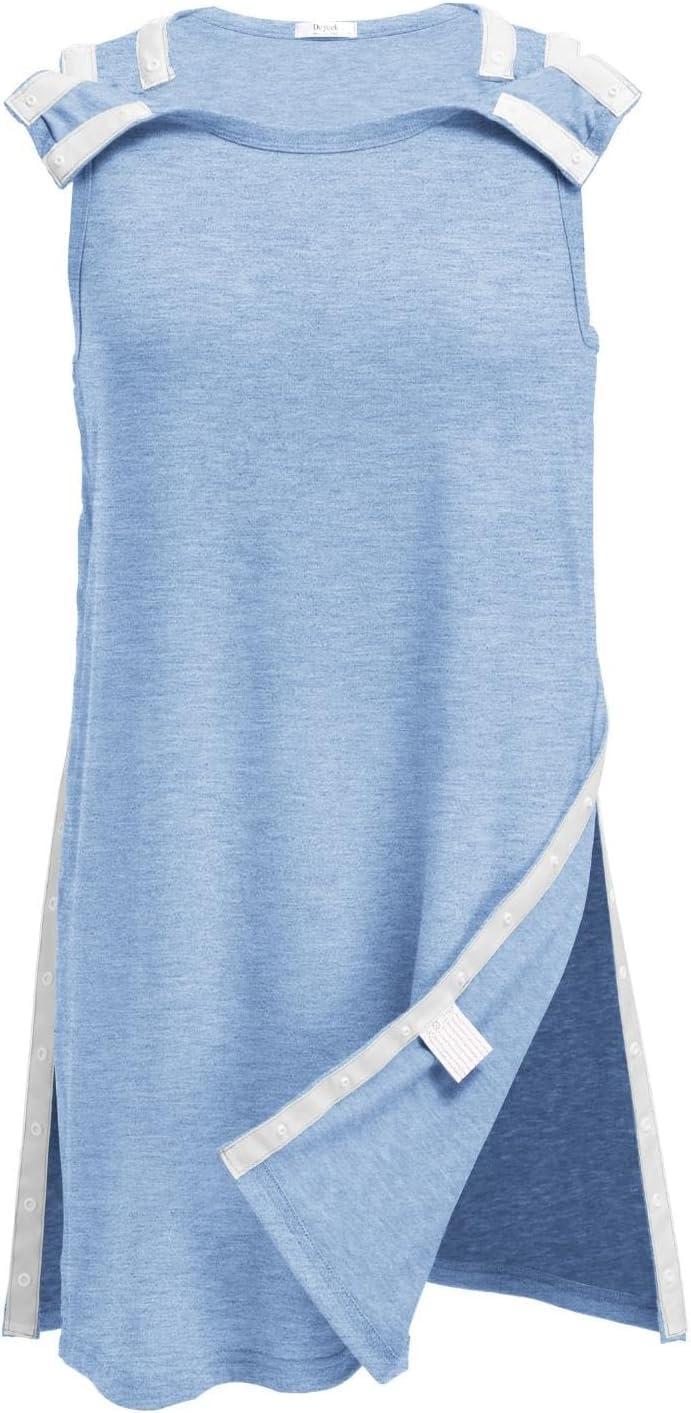 imageDeyeek Womens Post Shoulder Surgery Dress Full Tear Away Sleeveless Tank Dress After Rotator Cuff Adaptive ClothingLight Blue