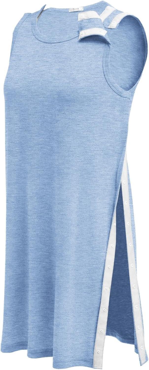 imageDeyeek Womens Post Shoulder Surgery Dress Full Tear Away Sleeveless Tank Dress After Rotator Cuff Adaptive ClothingLight Blue