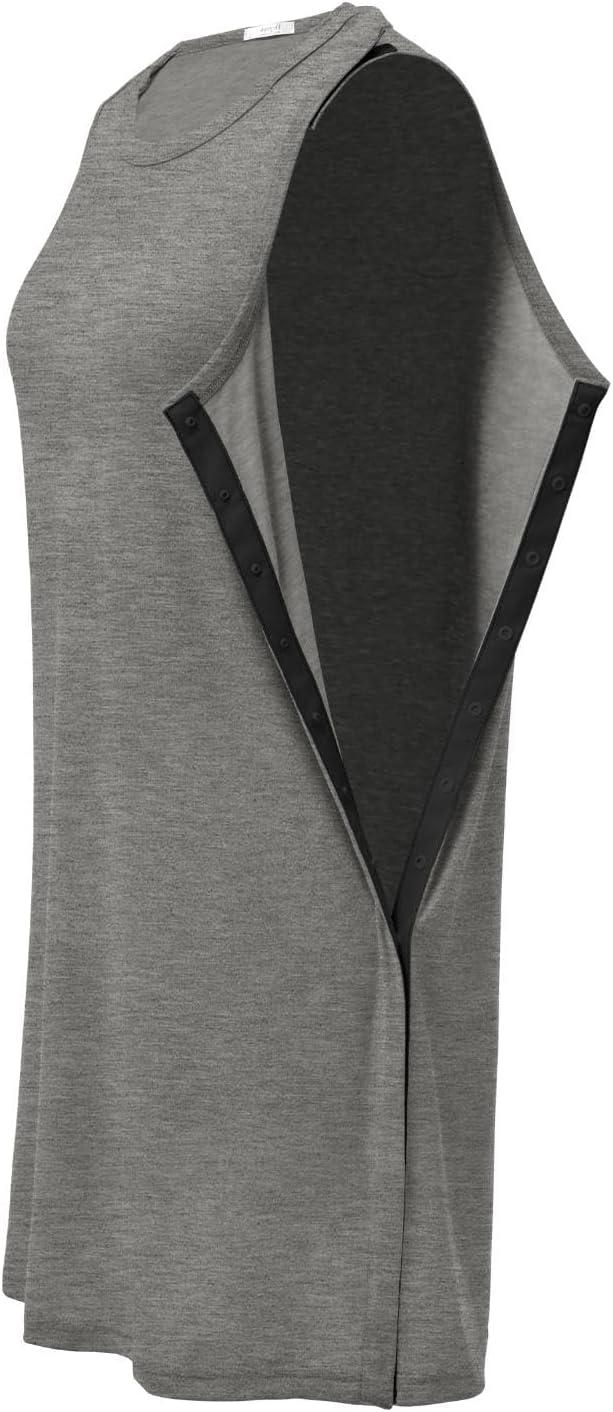 imageDeyeek Womens Post Shoulder Surgery Dress Full Tear Away Sleeveless Tank Dress After Rotator Cuff Adaptive ClothingLight Gray