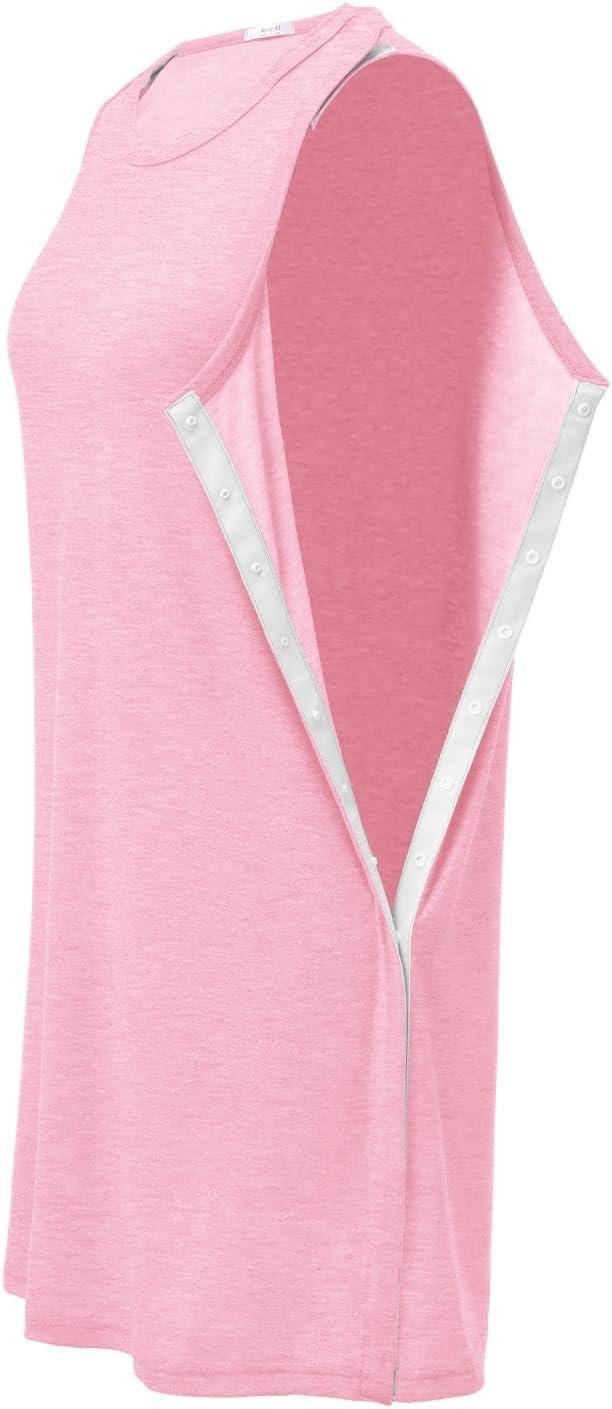 imageDeyeek Womens Post Shoulder Surgery Dress Full Tear Away Sleeveless Tank Dress After Rotator Cuff Adaptive ClothingLight Pink