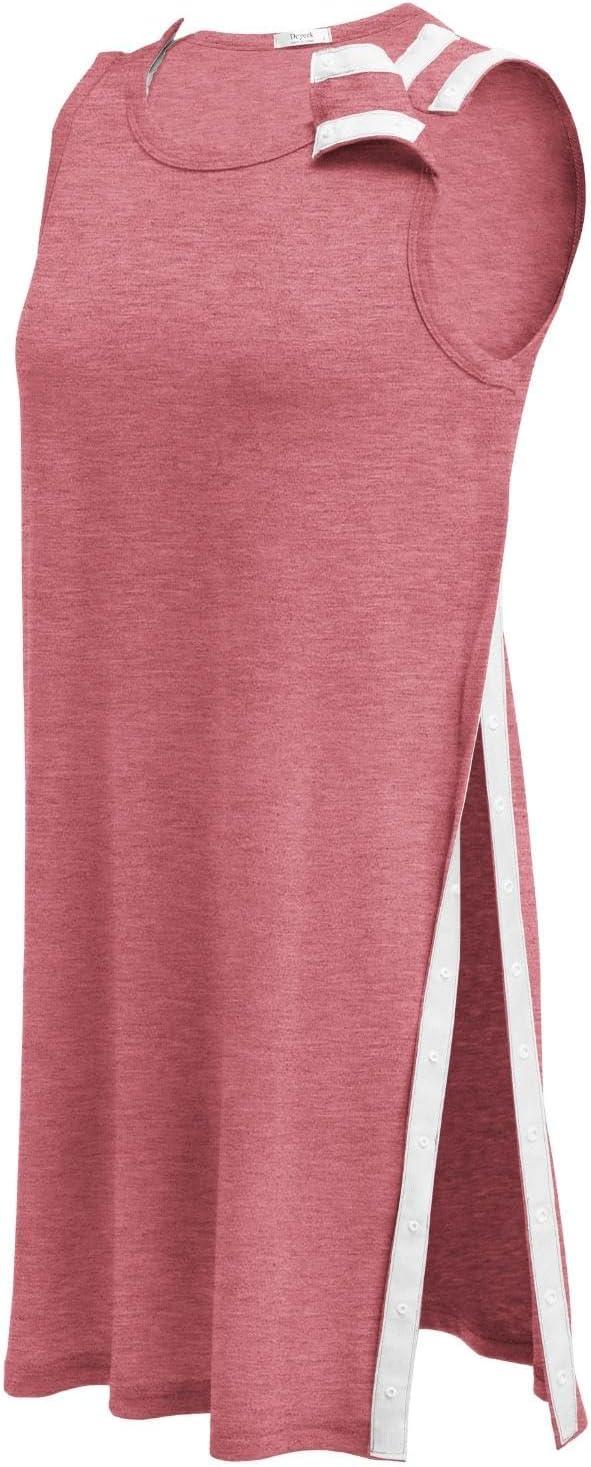 imageDeyeek Womens Post Shoulder Surgery Dress Full Tear Away Sleeveless Tank Dress After Rotator Cuff Adaptive ClothingRose Red