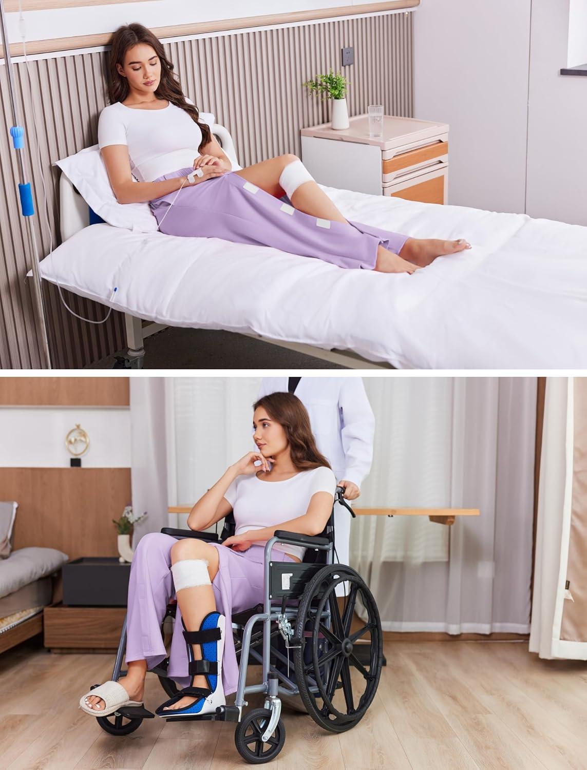 imageDeyeek Womens Tear Away Pants with Pockets Easy Access Adaptive Pants Post Hip Knee Leg Surgery Breakaway Lounge SweatpantsPurple