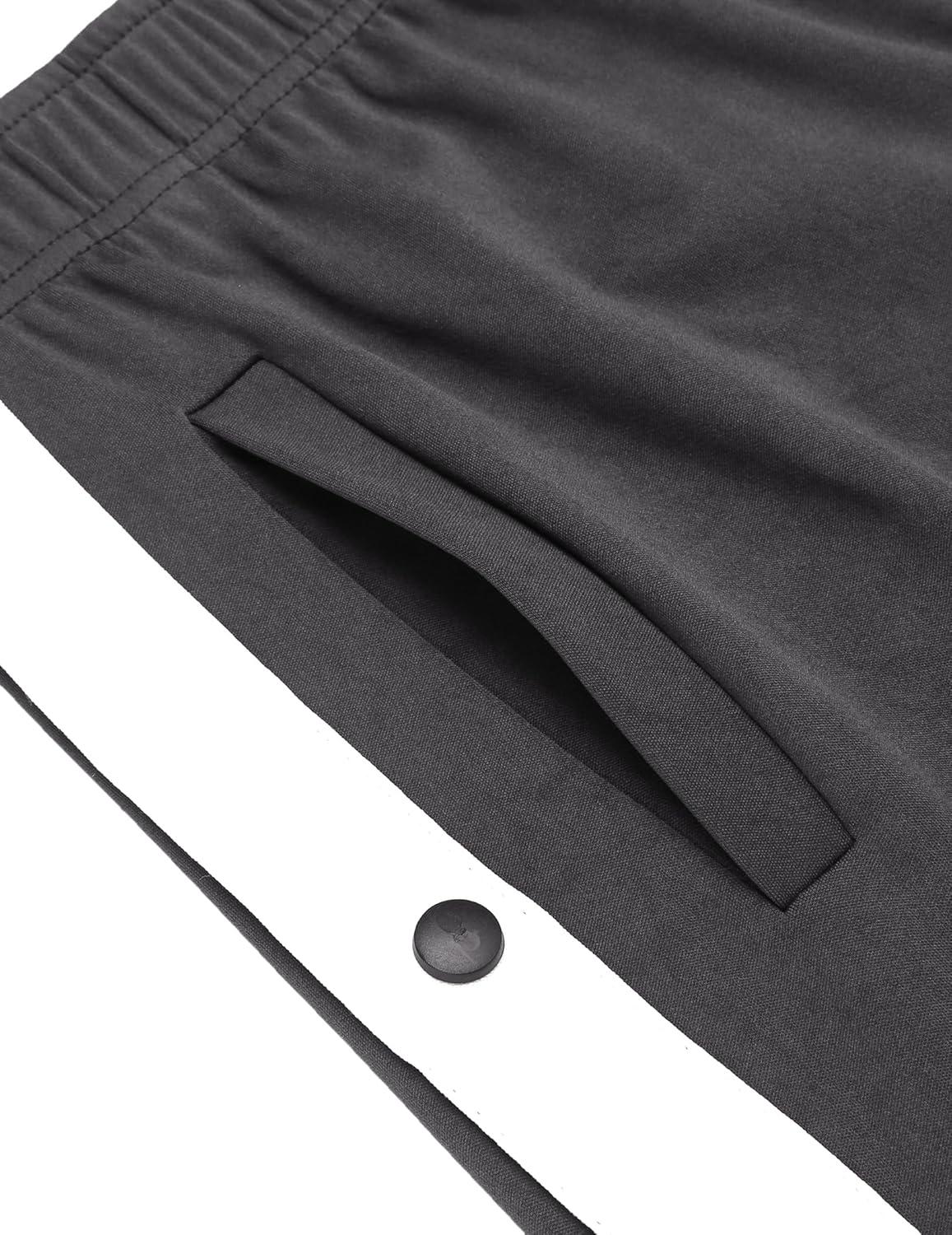 imageTear Away Shorts for Men Post Surgery Adaptive Clothing Wide Leg Snap Loose Fit ShortsDark Grey
