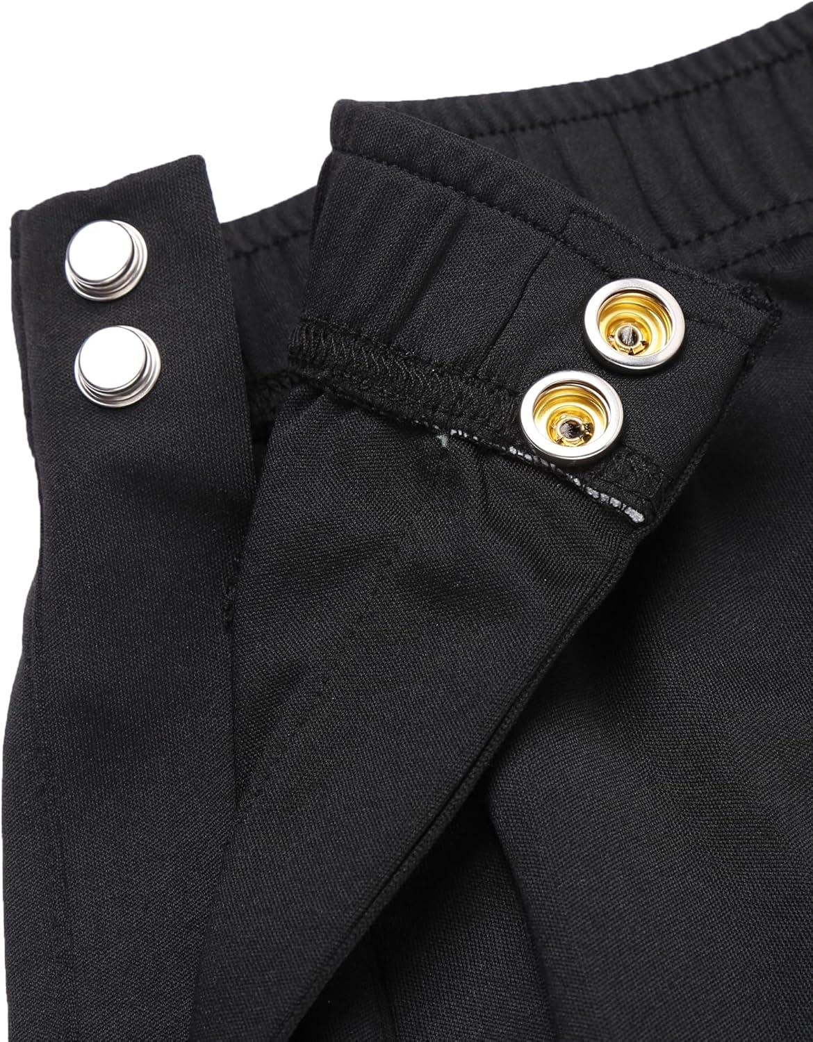 imageTear Away Shorts for Men Post Surgery Adaptive Clothing Wide Leg Snap Loose Fit ShortsPure Black