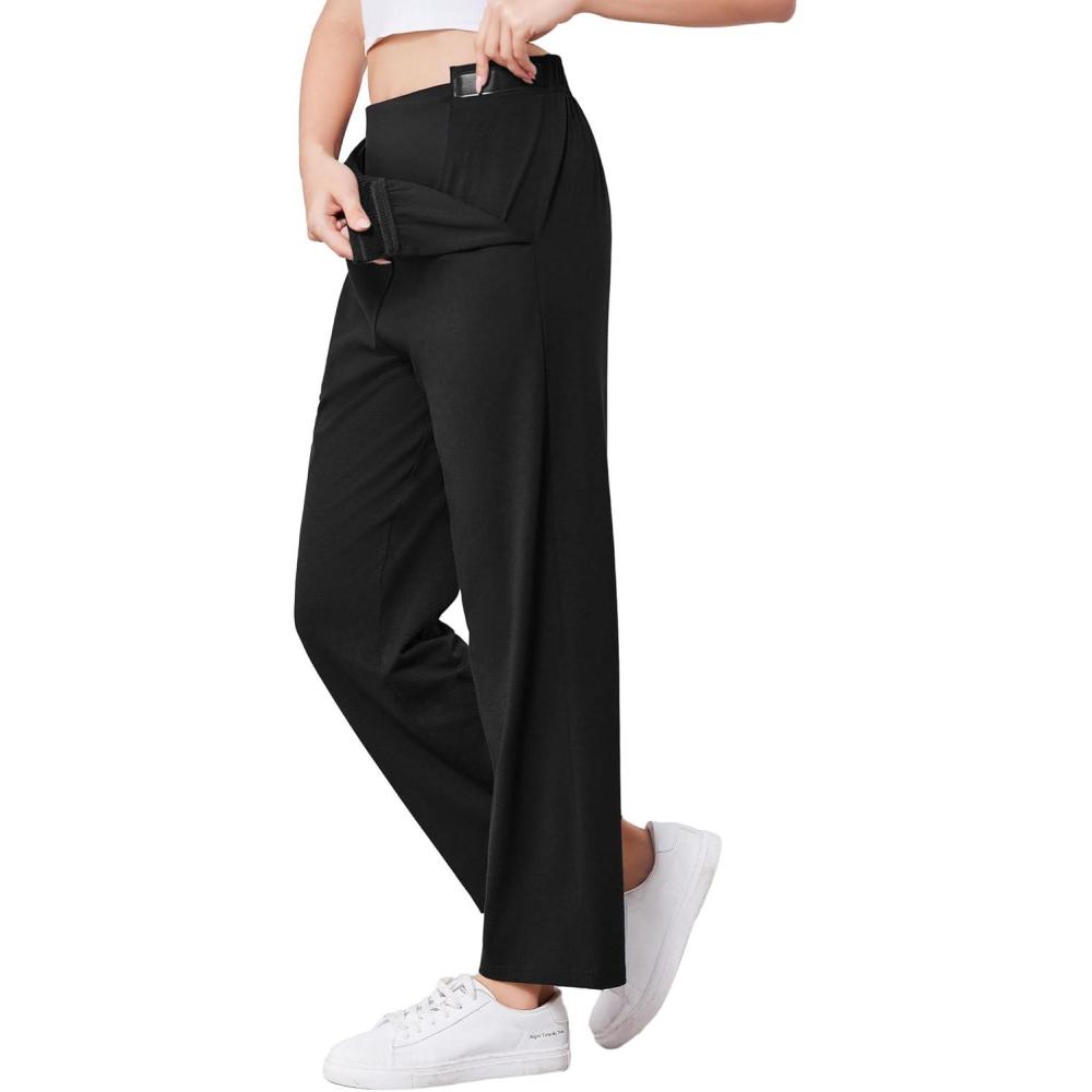 imageDeyeek Womens Tear Away Pants for Hip Replacement After Surgery Post Surgery Pants for Women Easily Touch 2 Sides ClosureBlack