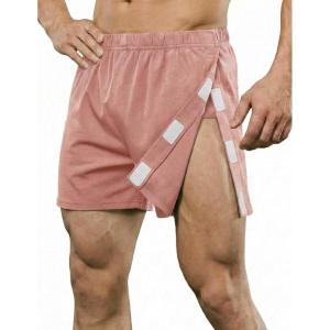 Deyeek Unisex Tear Away Shorts 3-inch Knee Hip Replacement Kit After Surgery Post Surgery Cotton Shorts Without Pocket(Pink)