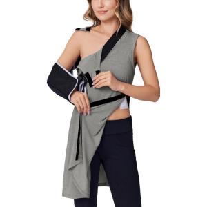 Deyeek Women’s Post Shoulder Surgery Dress Full Tear Away Sleeveless Tank Dress After Rotator Cuff Adaptive Clothing(Light Gray)
