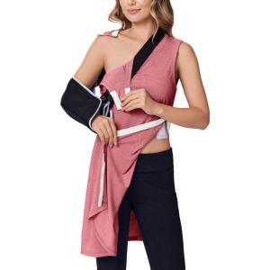 Deyeek Women’s Post Shoulder Surgery Dress Full Tear Away Sleeveless Tank Dress After Rotator Cuff Adaptive Clothing(Rose Red)