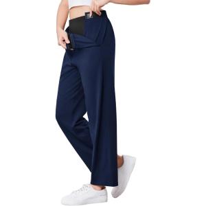 Deyeek Women’s Tear Away Pants for Hip Replacement After Surgery Post Surgery Pants for Women Easily Touch 2 Sides Closure(Navy Blue)
