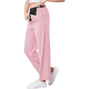 Deyeek Women’s Tear Away Pants for Hip Replacement After Surgery Post Surgery Pants for Women Easily Touch 2 Sides Closure(Pink)