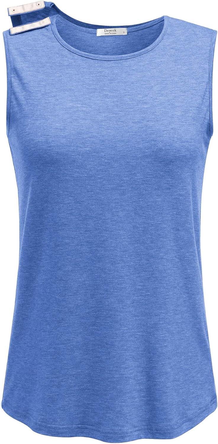 imageDeyeek Post Surgery Shirts for Women Shoulder Snap Tear Away Open Back Hospital Tank Tops Sleeveless Adaptive Clothing