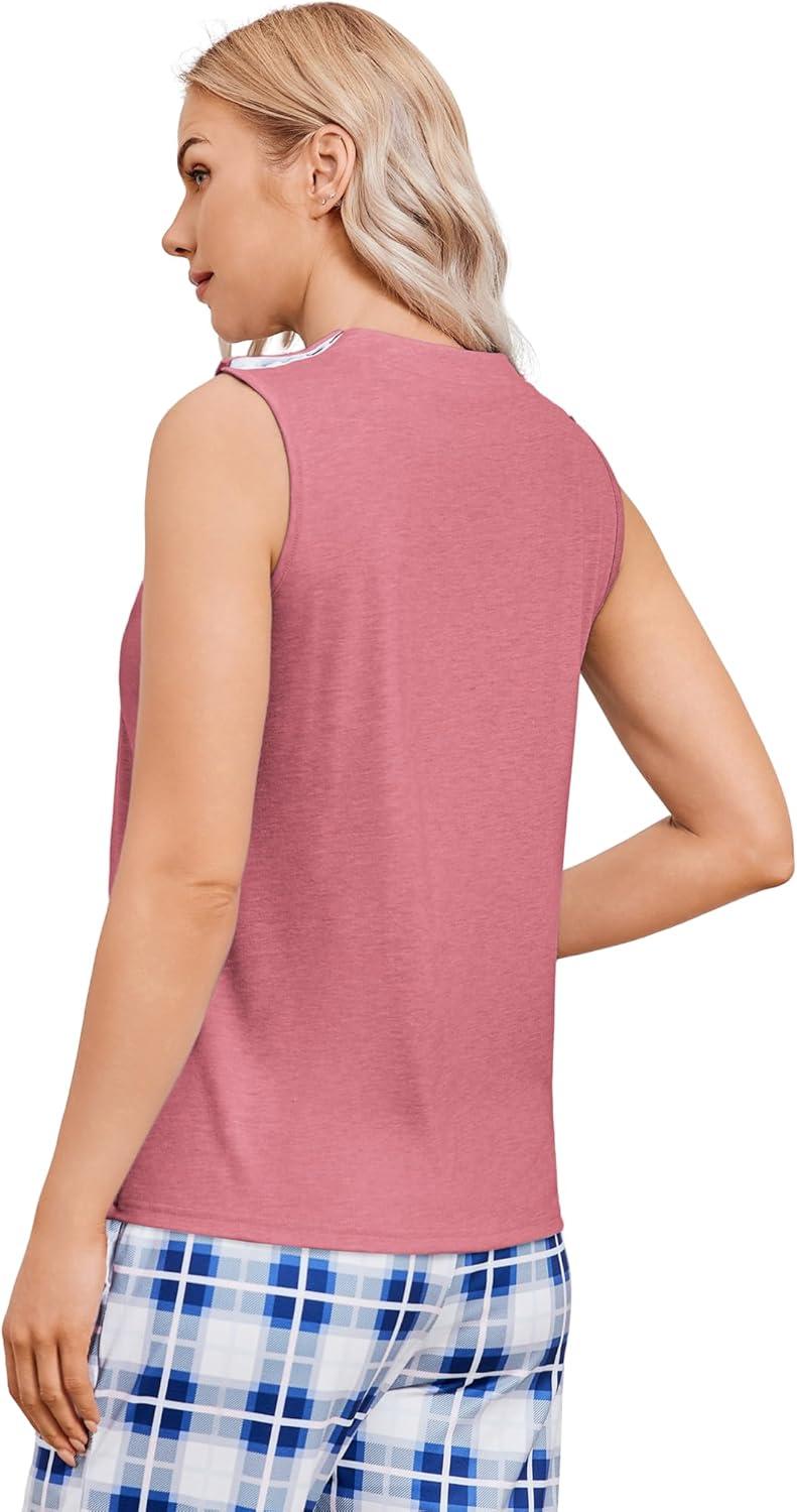imageDeyeek Womens Mastectomy Shirts with Drain Pockets Post Shoulder Surgery Snap Tank Tops VNeck Chemo Shirts for Ports AccessCoral Red