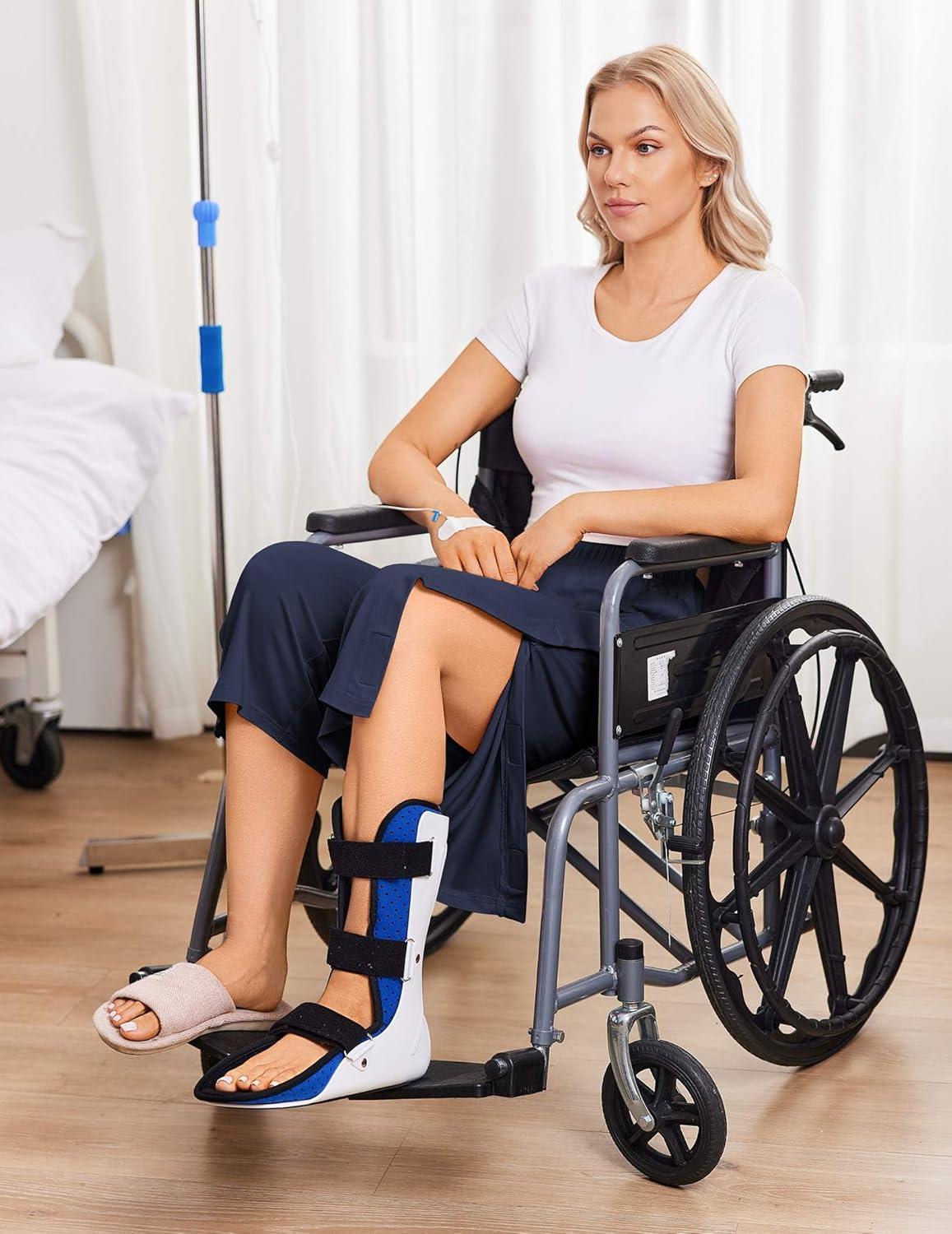 imageDeyeek Womens Tear Away Breakaway Capri Pants Post Surgery Recovery Hip Knee Ankle Replacement Adaptive Magic Tape Wide LegNavy Blue