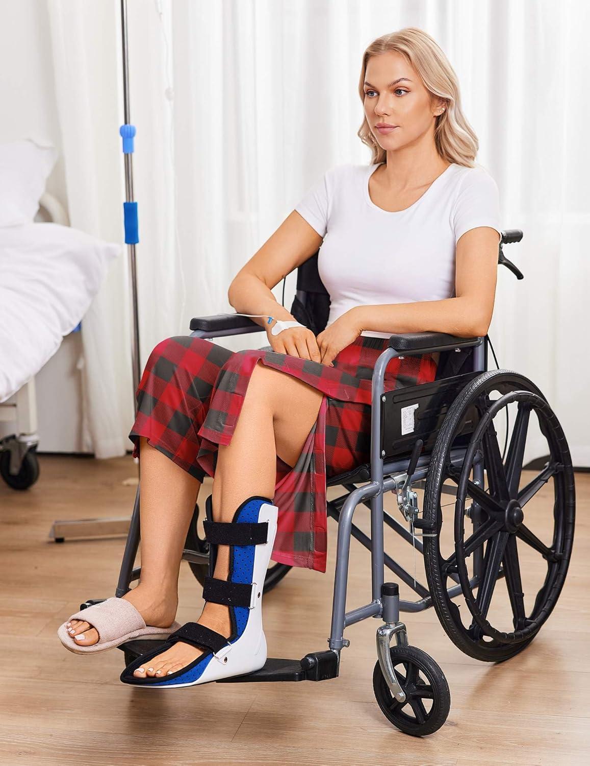 imageDeyeek Womens Tear Away Breakaway Capri Pants Post Surgery Recovery Hip Knee Ankle Replacement Adaptive Magic Tape Wide LegRed Print