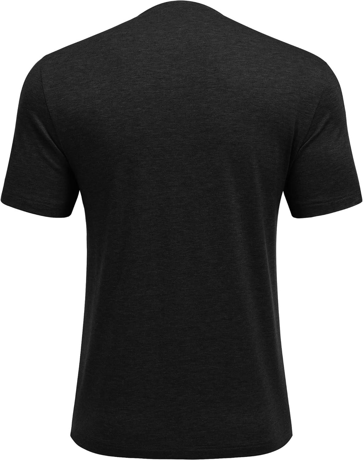 imageDeyeek Shoulder Surgery Shirts for Men Full Tear Away Short Sleeve T Shirt Adaptive Chemo Clothing with Stick On FastenersBlack