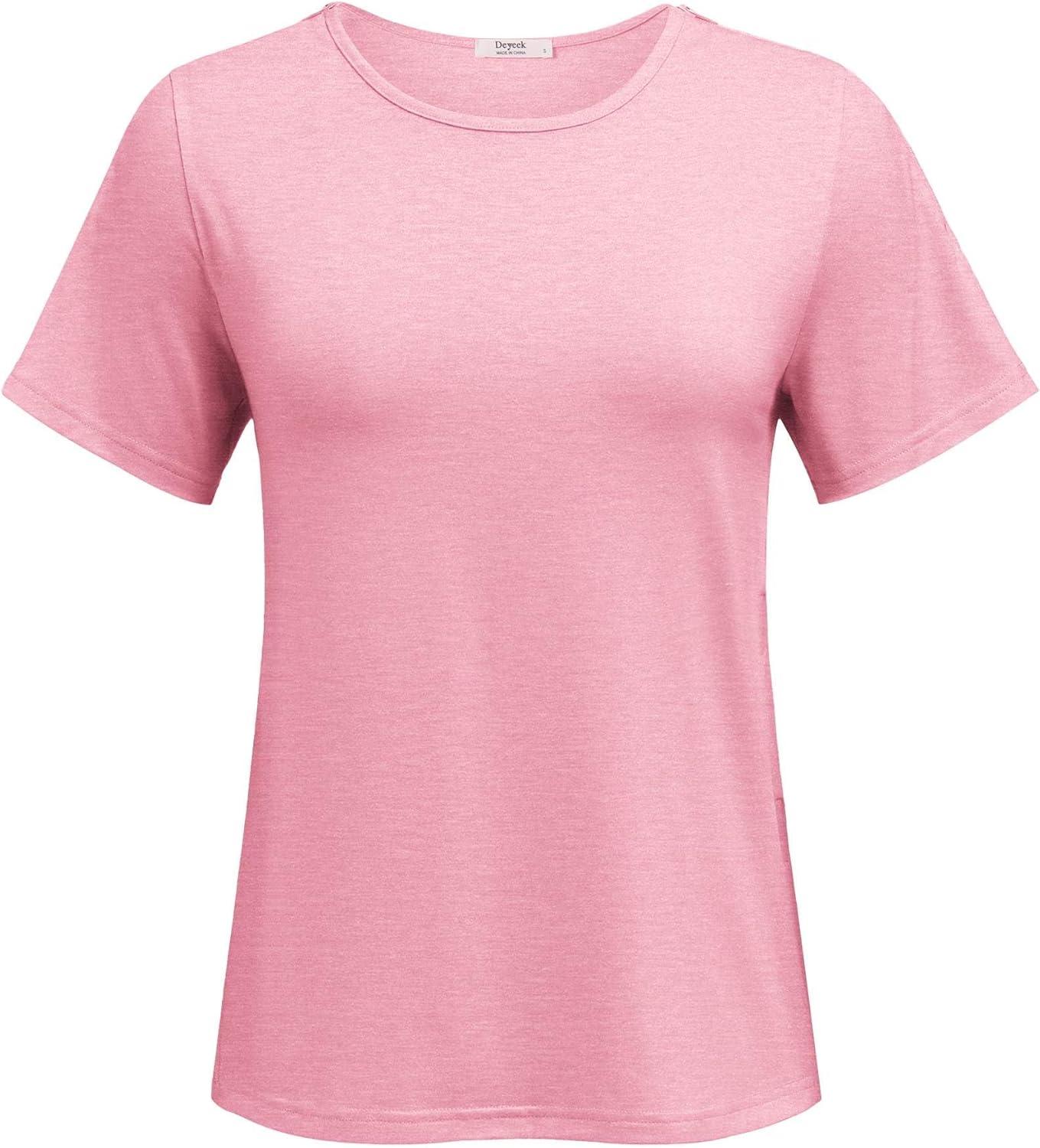 imageDeyeek Post Surgery Shirts for Women with 2 Shoulder Half Zippers Chemo Port Shirt Side Tear Away Adaptive ClothingDark Pink