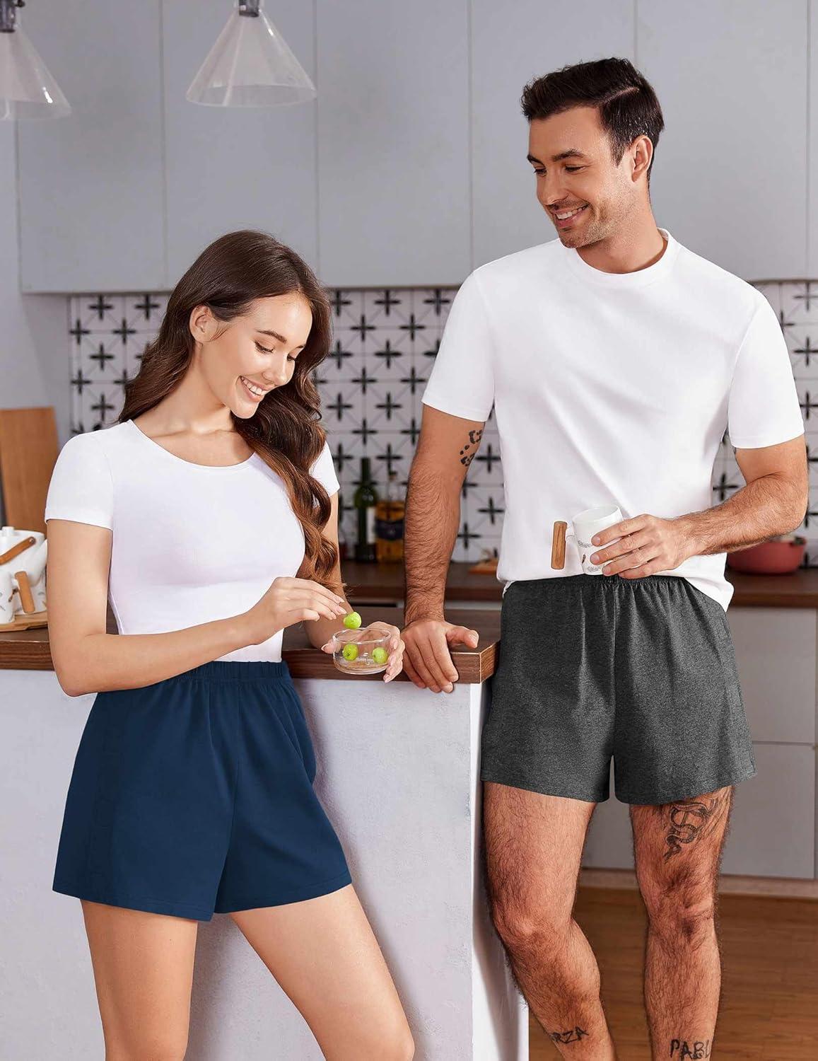 imageDeyeek Unisex Tear Away Shorts 3inch Knee Hip Replacement Kit After Surgery Post Surgery Cotton Shorts Without PocketHeather Blue
