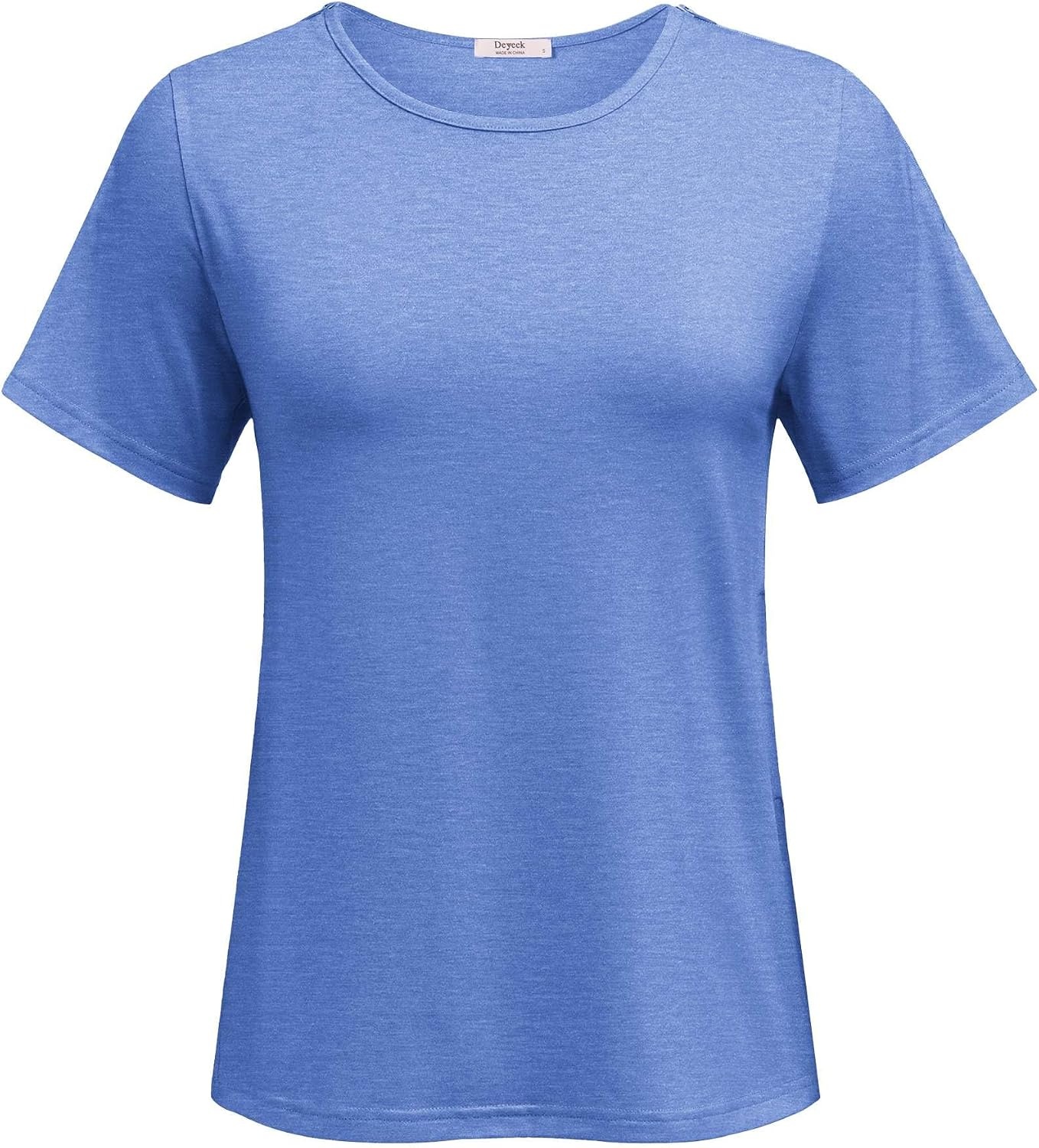 image:imageDeyeek Post Shoulder Surgery Shirts for Women 12 Zippers Tear Away Sleeve Chemo Port Adaptive ClothingBlue