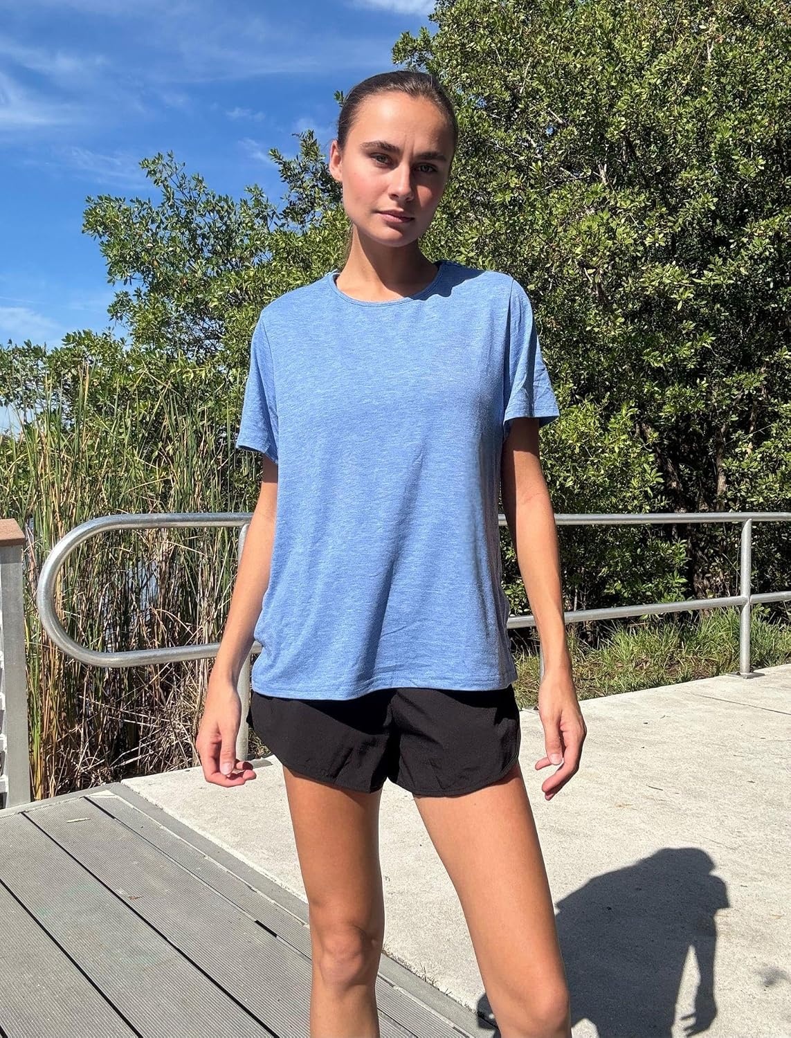 image:imageDeyeek Post Shoulder Surgery Shirts for Women 12 Zippers Tear Away Sleeve Chemo Port Adaptive ClothingBlue