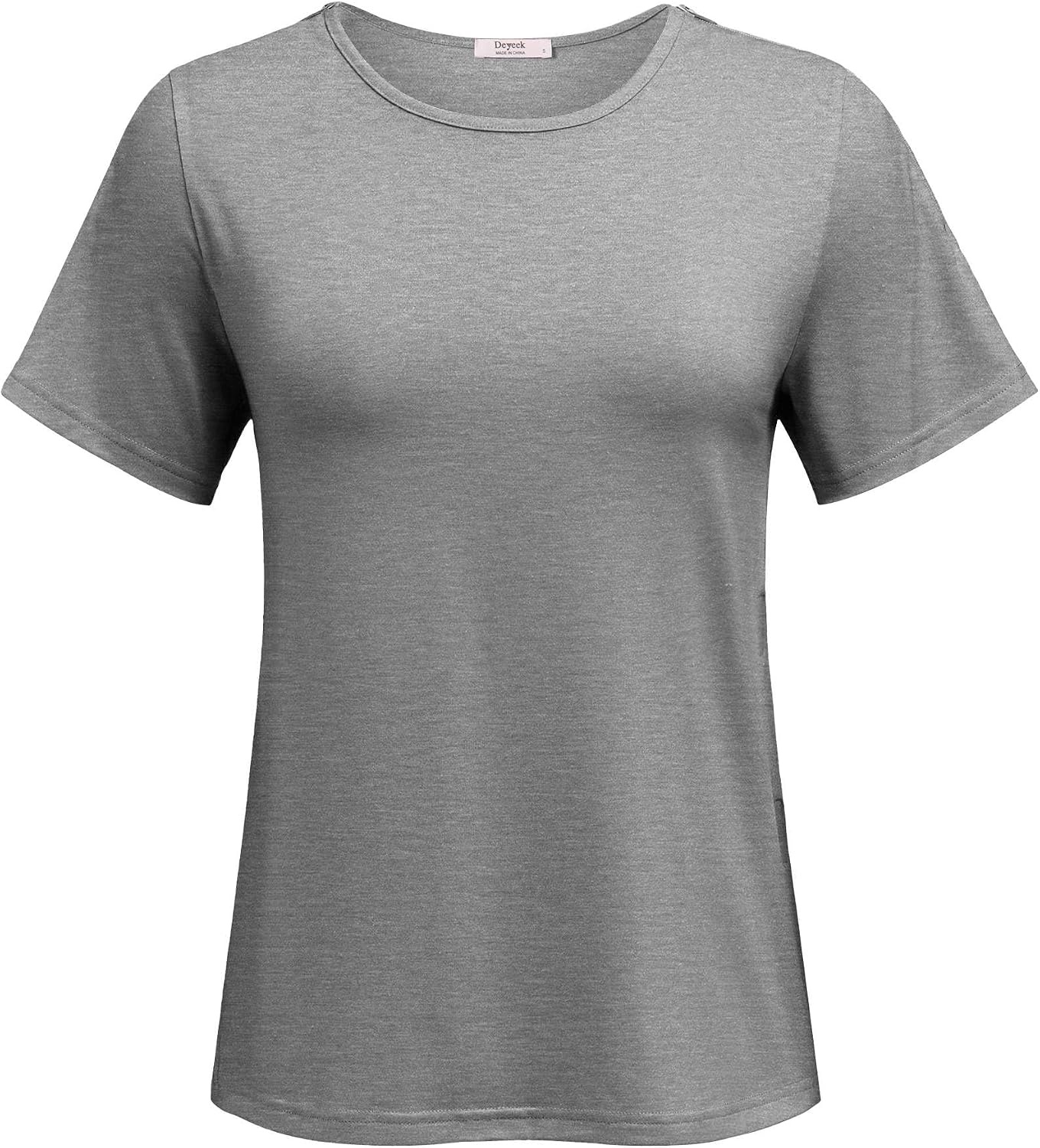 image:imageDeyeek Post Shoulder Surgery Shirts for Women 12 Zippers Tear Away Sleeve Chemo Port Adaptive ClothingLight Gray