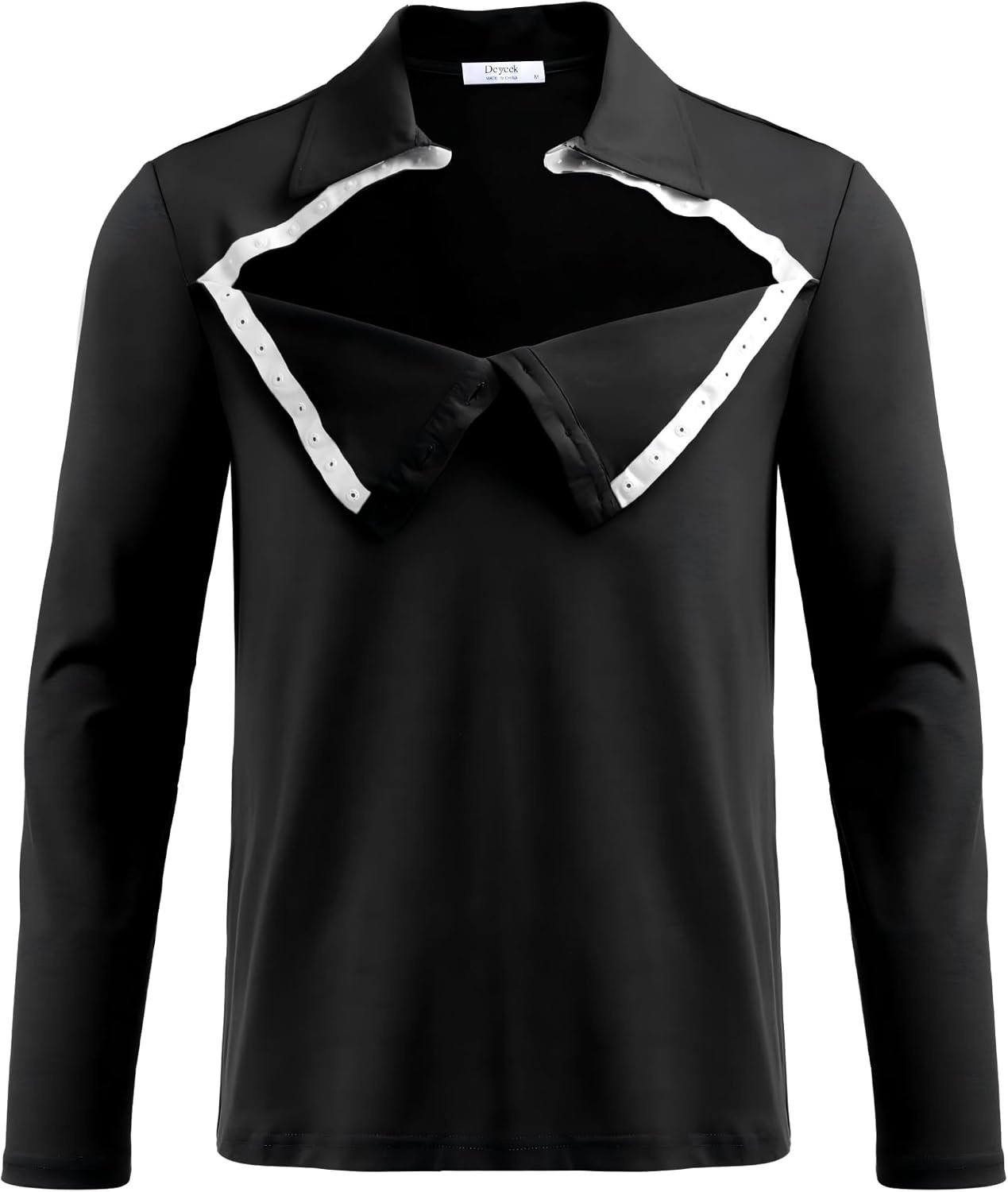 image:imageDeyeek Unisex Chemo Shirts for Port Access Post Shoulder Surgery Shirt Long Sleeve Tear Away ShirtsBlack