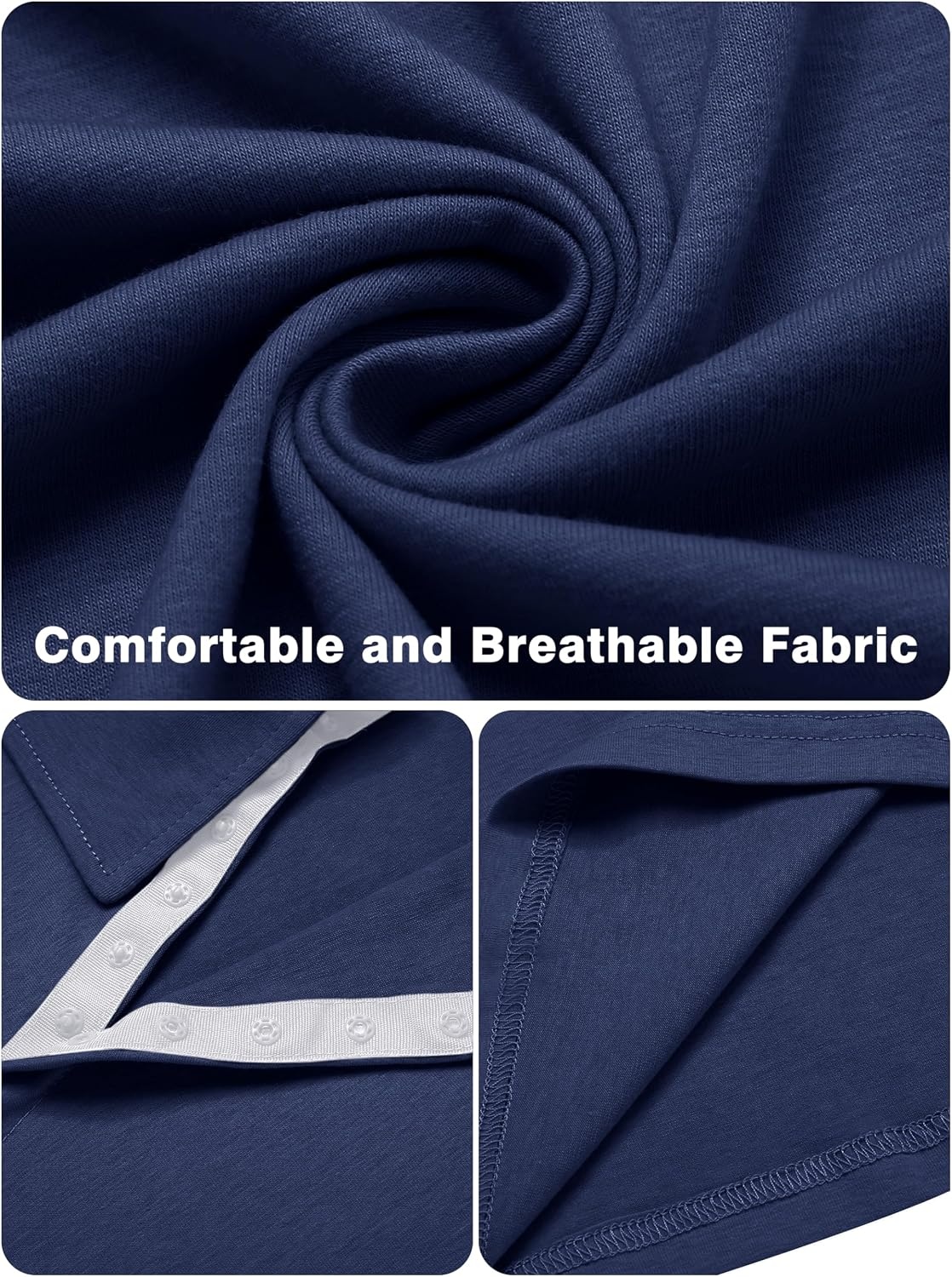 image:imageDeyeek Unisex Chemo Shirts for Port Access Post Shoulder Surgery Shirt Long Sleeve Tear Away ShirtsBlue Violet